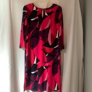 Cute Chico’s dress, multi color with three quarters sleeves (size 1).